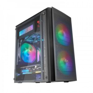 mars gaming mc300 caja gaming compacta ventana cristal templado triple ventilacion frgb rejilla frontal total mesh soporte microatx/mini itx rgb avanzado color negro