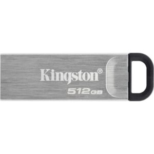 kingston datatraveler kyson memoria usb 512gb 3.2 gen 1 200 mb/s en lectura diseño metalico color plata (pendrive)