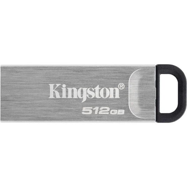 kingston datatraveler kyson memoria usb 512gb 3.2 gen 1 200 mb/s en lectura diseño metalico color plata (pendrive)