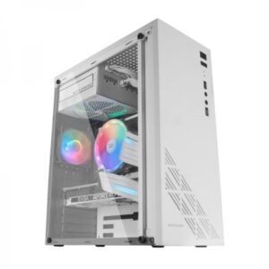 mars gaming mc100 semitorre gaming acero ultra ligero refrigeracion avanzada convect cool iluminacion fixed rgb soporte placas atx/microatx/mini itx color blanco