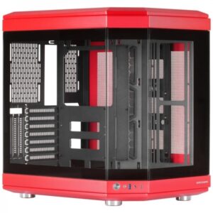mars gaming mc 3t caja gaming premium tres paneles de cristal templado montaje vertical de gpu conectividad usb c hasta 10 ventiladores color rojo