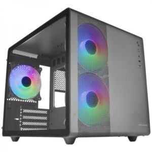 mars gaming mc 400 caja gaming compacta doble camara triple refrigeracion frgb ventana cristal templado panel lateral malla soporte liquido 240mm color negro