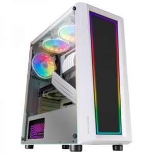 mars gaming mc art caja personalizable paneles dibujables iluminacion argb 12 modos refrigeracion avanzada compatible con placas atx/microatx/mini itx color blanco