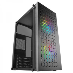 mars gaming mc core minitorre gaming rejilla metal mesh ventana lateral 2 ventiladores frgb soporte micro atx/mini itx almacenamiento versatil color negro