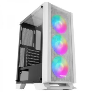 mars gaming mc c semitorre gaming iluminacion frgb ventana cristal templado soporte refrigeracion liquida compatible atx/matx/mini itx color blanco