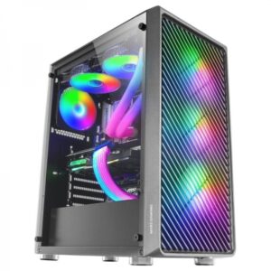 mars gaming mc f semitorre gaming 4 ventiladores argb cristal templado soporte refrigeracion liquida gestion de cableado color negro