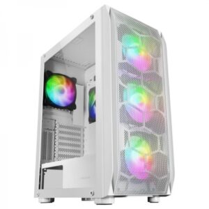 mars gaming mc kx caja pc maxima refrigeracion 5 ventiladores sistema cpu freezer compatible con refrigeracion liquida argb con mando rf color blanco