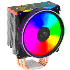 mars gaming mcpuxu9 disipador cpu doble torre ventiladores hibridos ultrasilenciosos 9 heatpipes de cobre hct ultra hasta 400w tdp negro color negro