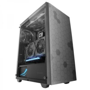 mars gaming mc q3 semitorre profesional cristal templado doble rejilla magnetica ventilador fdb 120mm soporte refrigeracion liquida 360mm usb 3.0 color negro