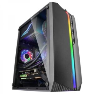 mars gaming mc s1 caja compacta gaming iluminacion argb 12 modos ventana lateral completa refrigeracion avanzada compatible micro atx/mini itx color negro