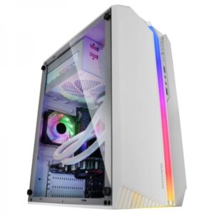 mars gaming mc s1 caja compacta gaming iluminacion argb 12 modos ventilador frgb incluido ventana lateral completa compatible micro atx/mini itx color blanco