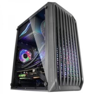 mars gaming mc s2 caja compacta gaming ventiladores frgb flujo de aire optimo ventana lateral completa compatible micro atx/mini itx color negro