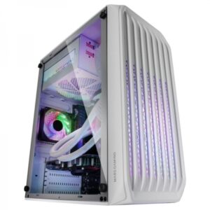 mars gaming mc s2 caja compacta gaming ventiladores frgb soporte refrigeracion liquida compatible micro atx/mini itx ventana lateral completa color blanco