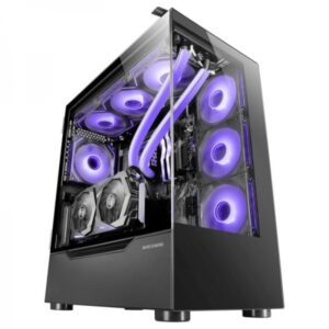 mars gaming mc ult caja gaming custom doble cristal templado soporte e atx refrigeracion liquida capacidad para 9 ventiladores conectividad avanzada color negro