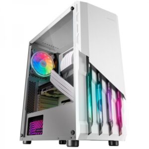 mars gaming mc x2 caja pc frontal acero frgb ventana lateral completa soporte 4 ventiladores espacio para componentes alto rendimiento color blanco