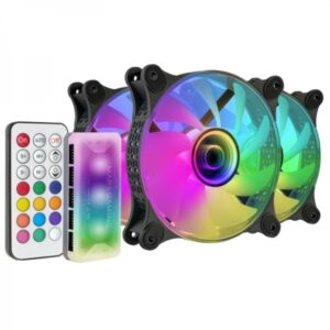 mars gaming mf 3dkit ventiladores argb espejo infinito 3d 220 efectos controlador avanzado ventilacion silenciosa compatible con placas base argb color negro