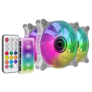 mars gaming mf 3dkit ventiladores argb espejo infinito 220 efectos controlador avanzado iluminacion 360° compatible con placas base argb color blanco