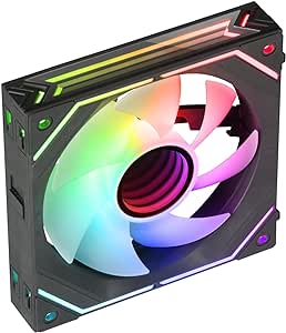 mars gaming mf linkfinity ventilador modular pwm iluminacion infinity mirror 360° conexion modular linkfinity control pwm instalacion sencilla color negro