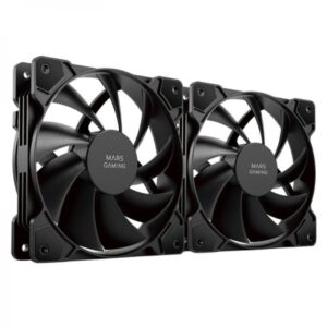 mars gaming mfprox2w ventiladores profesionales ultra silenciosos rodamientos fdb conectividad 3pin+4pin kit de 2 unidades blanco o negro color negro