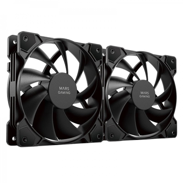 mars gaming mfprox2w ventiladores profesionales ultra silenciosos rodamientos fdb conectividad 3pin+4pin kit de 2 unidades blanco o negro color negro