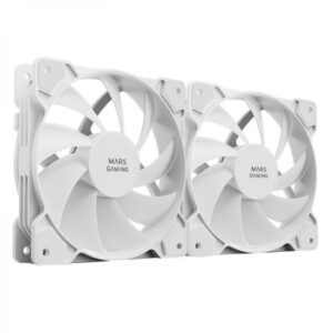 mars gaming mfprox2w set de ventiladores ultra silencioso rodamientos fdb conectividad 3pin+4pin color blanco