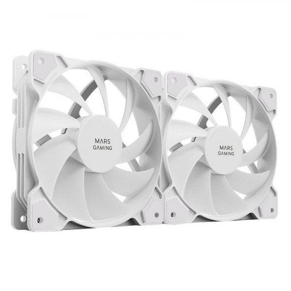 mars gaming mfprox2w set de ventiladores ultra silencioso rodamientos fdb conectividad 3pin+4pin color blanco
