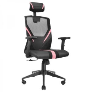 mars gaming mgc ergo silla gaming ergonomia total soporte lumbar y cervical ajustable reclinacion 90 160° base reforzada transpirable negro/rosa color negro
