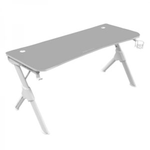 mars gaming mgd140 mesa de juego superficie completa de mousepad soporte para auriculares portavasos integrado color blanco