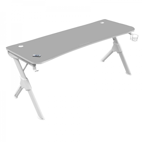 mars gaming mgdxl mesa gaming espacio para 3 monitores estructura de acero en y soporta 100 kg acabado en fibra de carbono gestion de cables color blanco