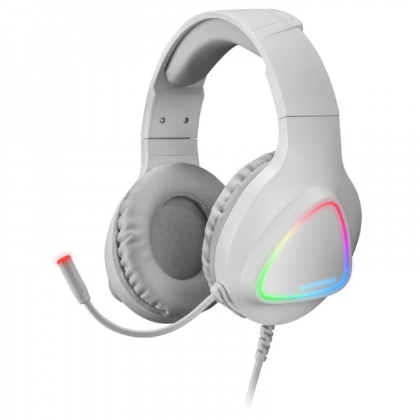 mars gaming mh122 auriculares gaming sonido hi fi ultra bass iluminacion frgb cancelacion de ruido pasiva compatibilidad total color blanco