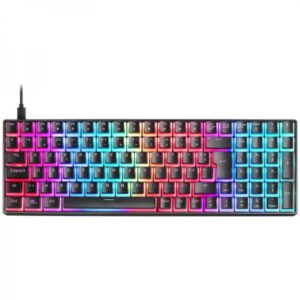 mars gaming mkultra teclado gaming premium tamaño compacto 96% teclas pbt pudding iluminacion rgb chroma switches antipolvo outemu usb c extraible color negro