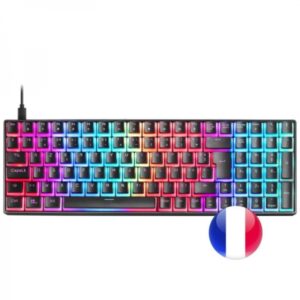mars gaming mkultra teclado gaming premium compacto 96% teclas pbt pudding iluminacion full rgb chroma switches mecanicos outemu sq usb c extraible frances color negro