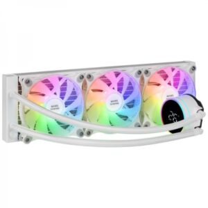 mars gaming ml lcd360 refrigeracion liquida argb tres ventiladores 120mm pantalla lcd temperatura compatibilidad multisocket tdp 600w tubos teflon color blanco
