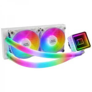 mars gaming ml ultra240 kit de refrigeracion liquida potencia 500w bomba opti chamber gen 3 iluminacion argb 360º ventiladores silenciosos compatibilidad universal color blanco