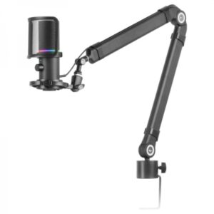 mars gaming mmic xt microfono personalizable modos cardioide y reduccion de ruido brazo regulable filtro pop iluminacion argb usb/3.5mm color negro