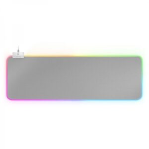 mars gaming mmprgb2 alfombrilla xxl superficie nanotextil iluminacion rgb 12 modos hub 2 puertos usb bordes reforzados nylon color blanco