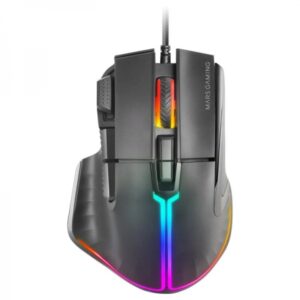 mars gaming mm xt raton gaming iluminacion rgb sensor 12800 dpi 9 botones huano cable feather paracord compatible pc y consolas color negro