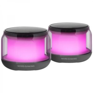 mars gaming ms aura altavoces bluetooth rgb sonido envolvente 15w dsp personalizado iluminacion rgb 360º bluetooth 5.3 conexion jack control intuitivo color negro