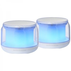 mars gaming ms aura altavoces bluetooth rgb sonido envolvente 15w dsp personalizado iluminacion rgb 360º bluetooth 5.3 conexion jack control intuitivo color blanco