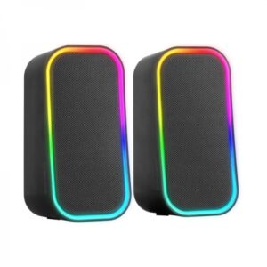 mars gaming ms om altavoces sonido envolvente 20w iluminacion rgb controlable bluetooth 5.3 y aux in compatibilidad universal color negro