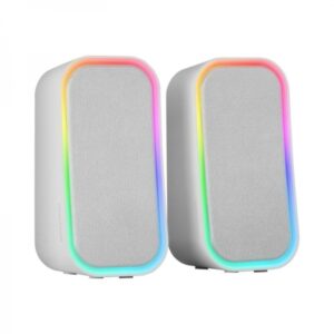 mars gaming ms om altavoces sonido 20w chipset dsp iluminacion rgb bluetooth 5.3 aux in control intuitivo compatibilidad universal color blanco