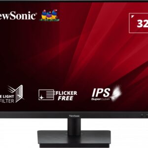 viewsonic monitor 31.5" va3209 2k mhd led ips 2k 75hz respuesta 4ms angulo de vision 178º 21:9 displayport 2xhdmi altavoces vesa 100x100 color negro