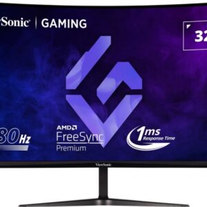 viewsonic monitor 32" vx3218c 2k qhd 165hz respuesta 1ms 1500r curve monitor 16:9 250 nits 2 hdmi displayport altavoces color negro
