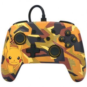 powera mando con cable enhanced para nintendo switch camo storm pikachu