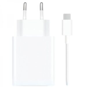 xiaomi 120w hypercharge combo cargador de pared para smartphone usb a 120w + cable identificacion inteligente de dispositivos color blanco