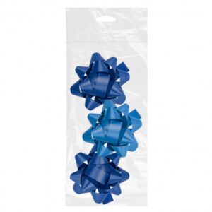 dohe chic pack de 3 lazos para regalo forma de estrella tamaño 8cm color azul