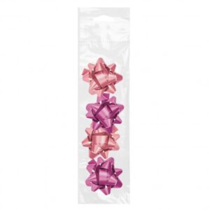 dohe chic pack de 4 lazos para regalo forma de estrella tamaño 6.5cm color rosa