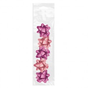 dohe chic pack de 5 lazos para regalo forma de estrella tamaño 5.6cm color rosa