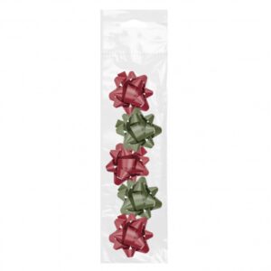 dohe chic pack de 5 lazos para regalo forma de estrella tamaño 5.6cm colores rojo y verde