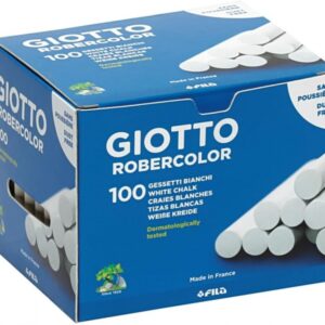 giotto robercolor pack de 100 tizas redondas testadas dermatologicamente compactas y duraderas color blanco